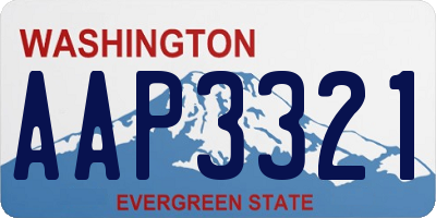 WA license plate AAP3321