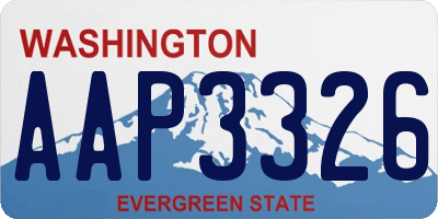 WA license plate AAP3326