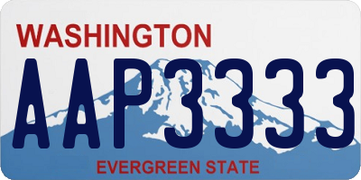 WA license plate AAP3333