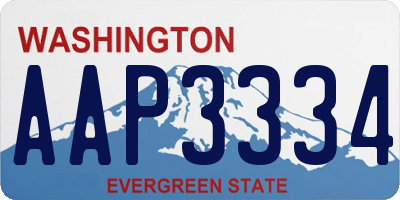 WA license plate AAP3334