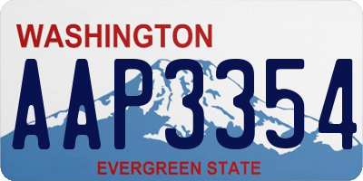 WA license plate AAP3354