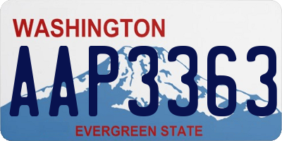 WA license plate AAP3363
