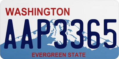 WA license plate AAP3365