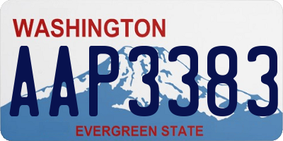 WA license plate AAP3383