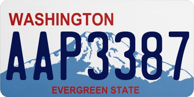 WA license plate AAP3387