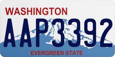 WA license plate AAP3392