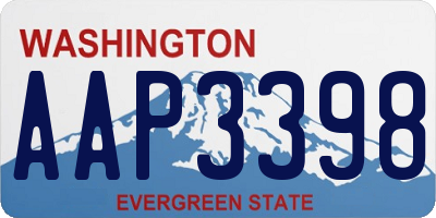 WA license plate AAP3398