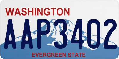 WA license plate AAP3402