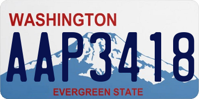WA license plate AAP3418