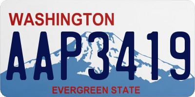 WA license plate AAP3419