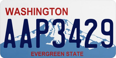 WA license plate AAP3429