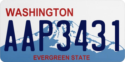 WA license plate AAP3431