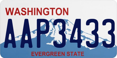 WA license plate AAP3433