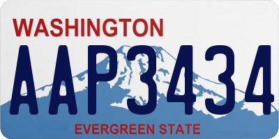 WA license plate AAP3434
