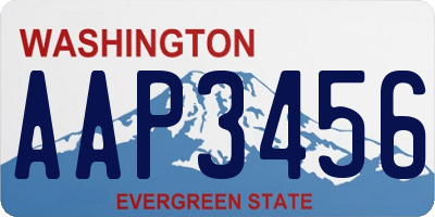 WA license plate AAP3456