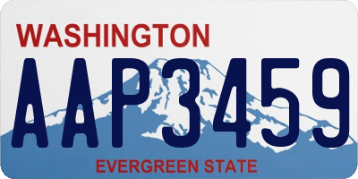 WA license plate AAP3459
