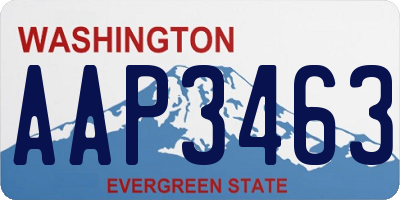 WA license plate AAP3463
