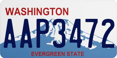 WA license plate AAP3472