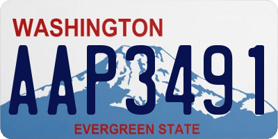 WA license plate AAP3491
