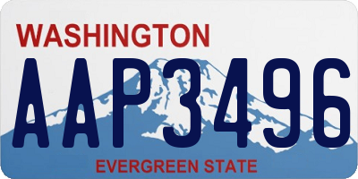 WA license plate AAP3496