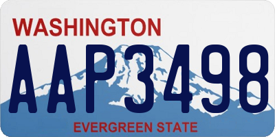 WA license plate AAP3498