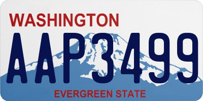 WA license plate AAP3499