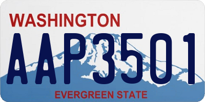 WA license plate AAP3501