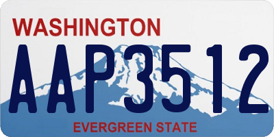 WA license plate AAP3512