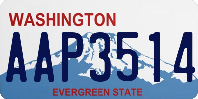 WA license plate AAP3514
