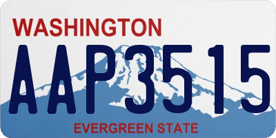 WA license plate AAP3515