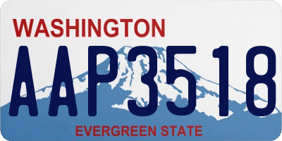 WA license plate AAP3518