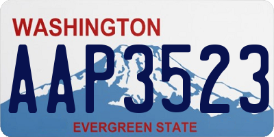 WA license plate AAP3523