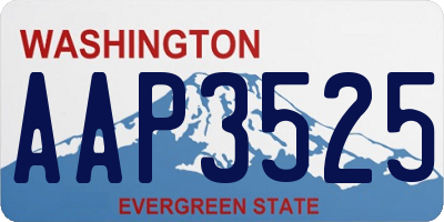 WA license plate AAP3525