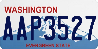 WA license plate AAP3527