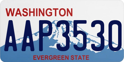 WA license plate AAP3530