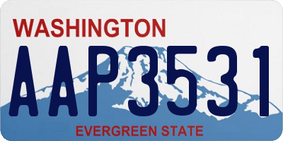 WA license plate AAP3531