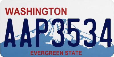 WA license plate AAP3534