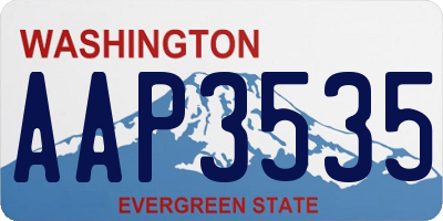 WA license plate AAP3535