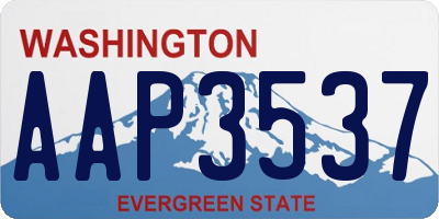 WA license plate AAP3537