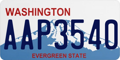 WA license plate AAP3540