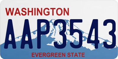 WA license plate AAP3543