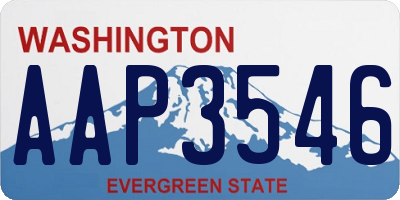 WA license plate AAP3546