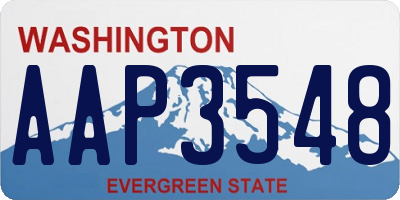 WA license plate AAP3548