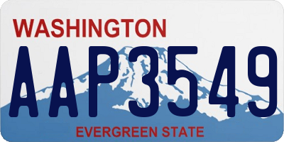 WA license plate AAP3549