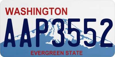 WA license plate AAP3552