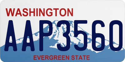 WA license plate AAP3560