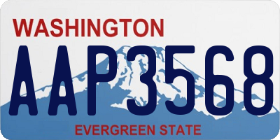 WA license plate AAP3568