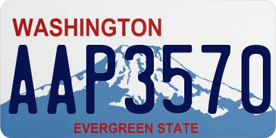 WA license plate AAP3570