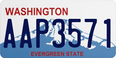 WA license plate AAP3571