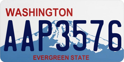 WA license plate AAP3576